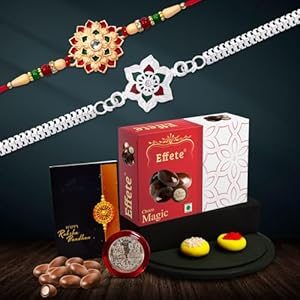 Rakhi (Set of 2) + Chocolate + Card