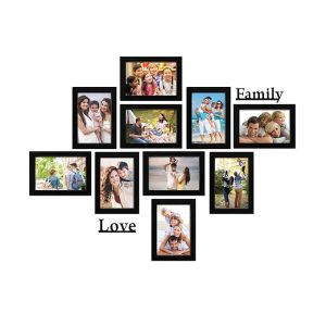 Solimo Synthetic Black Photo Frames Set of 10