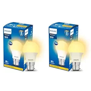 PHILIPS 9W B22 LED Yellow Bulb, Pack of 2