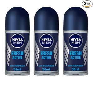 Nivea Fresh Active Deodorant Roll On for Men, 50ml, (Pack of 3)