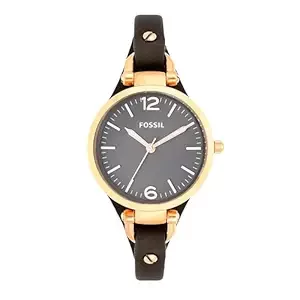 Fossil Leather Georgia Analog Grey Dial Women’s Watch