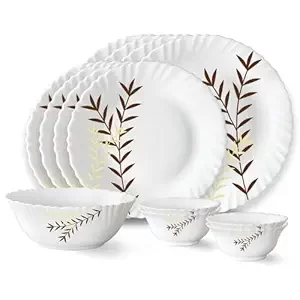 Larah by Borosil Opalware Dinner Set 13 Pieces