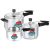 Pigeon by Stovekraft Aluminium Pressure Cooker Combo with Inner Lid Induction Base 2 litre, 3 litre and 5 litre 14458 (Silver, Large)