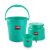 CELLO Plastic Petal Bathroom Set Of 3, Green