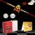 DeoDap Rakshabandhan Multicolor Silver Plated Rakhi (K1_19_P32) Rakhi – 19 with Chocofarm Choco Peanuts 32gm, Roli chawal, Pooja Coin & Greeting